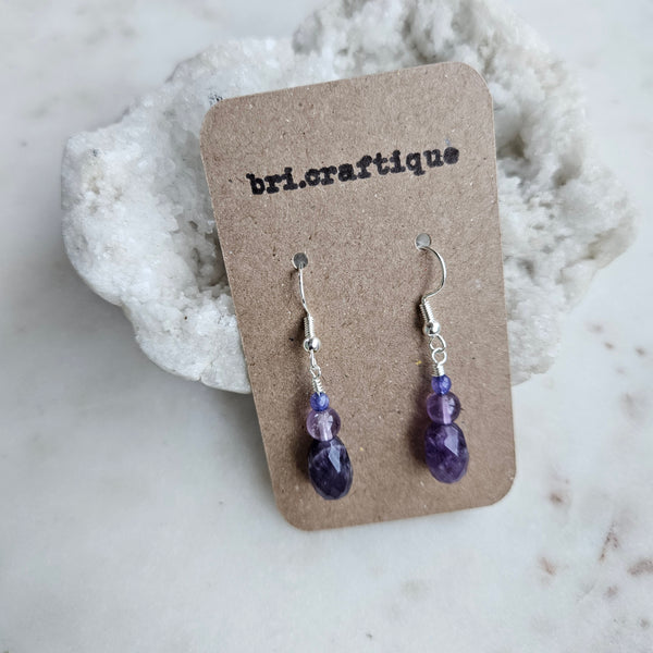 Amethyst Trio Earrings