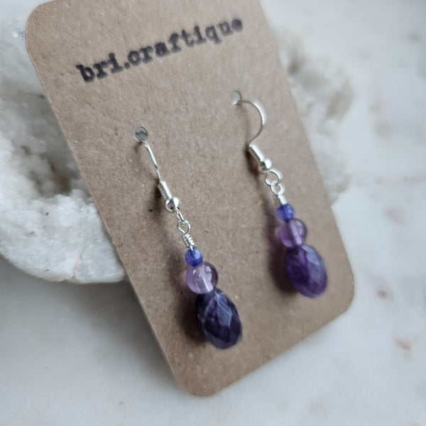 Amethyst Trio Earrings