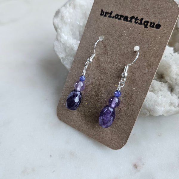 Amethyst Trio Earrings