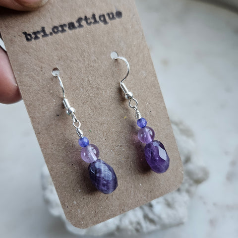 Amethyst Trio Earrings