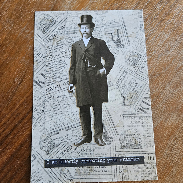Snarky Victorian | Gents - Portrait | Handmade Card/Art