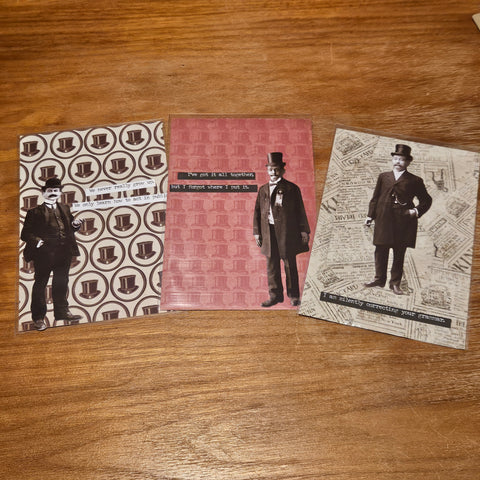 Snarky Victorian | Gents - Portrait | Handmade Card/Art
