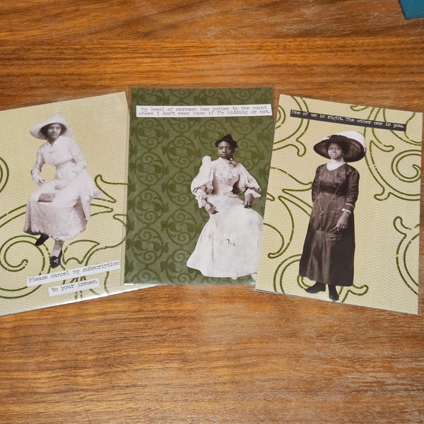 Snarky Victorian | Dames - Portrait | Handmade Card/Art