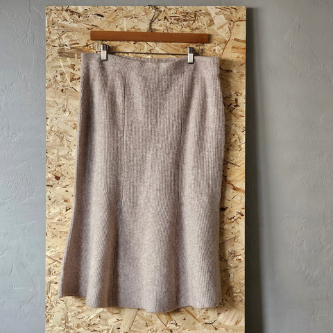 Scoop | Beige Sweater Knit Midi Skirt (XL)