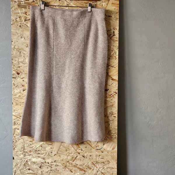 Scoop | Beige Sweater Knit Midi Skirt (XL)