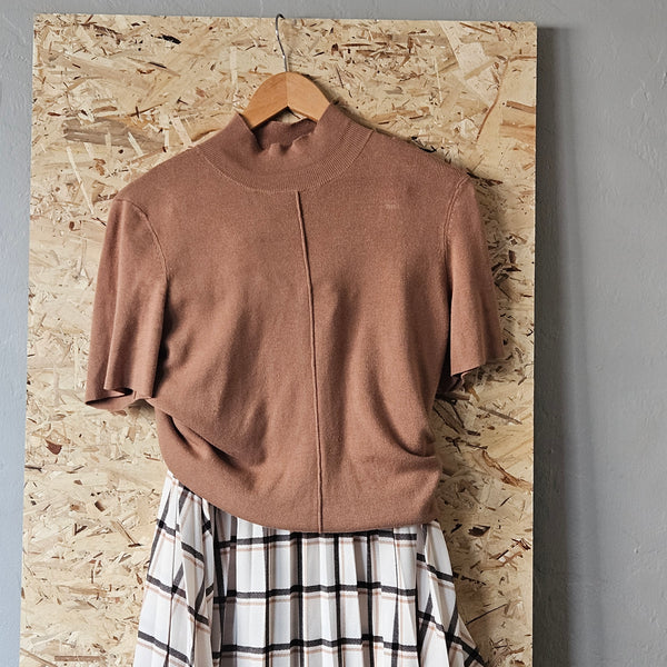 Tahari | Brown Sweater Mock Turtleneck (L)