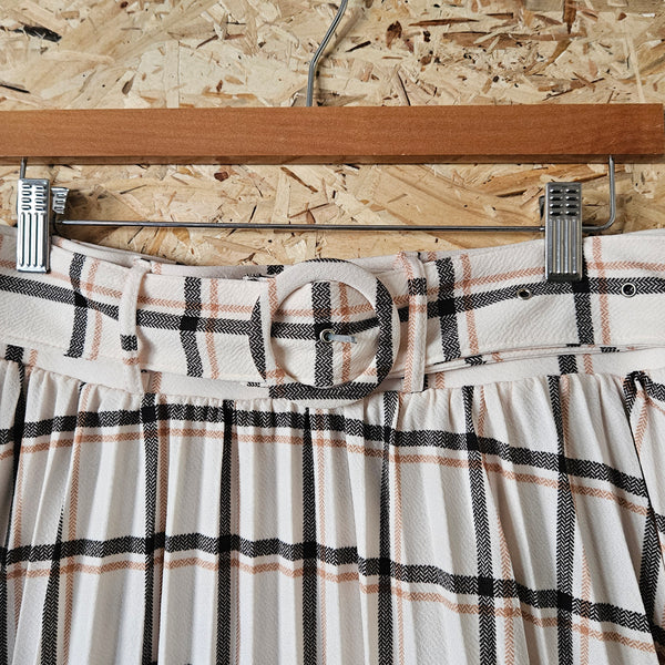 Lark + Grey | Plaid Accordion Pleated Skirt (XL)