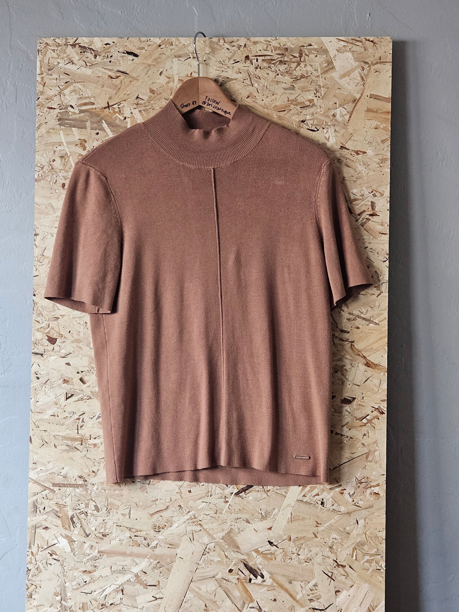 Tahari | Brown Sweater Mock Turtleneck (L)