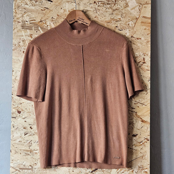 Tahari | Brown Sweater Mock Turtleneck (L)