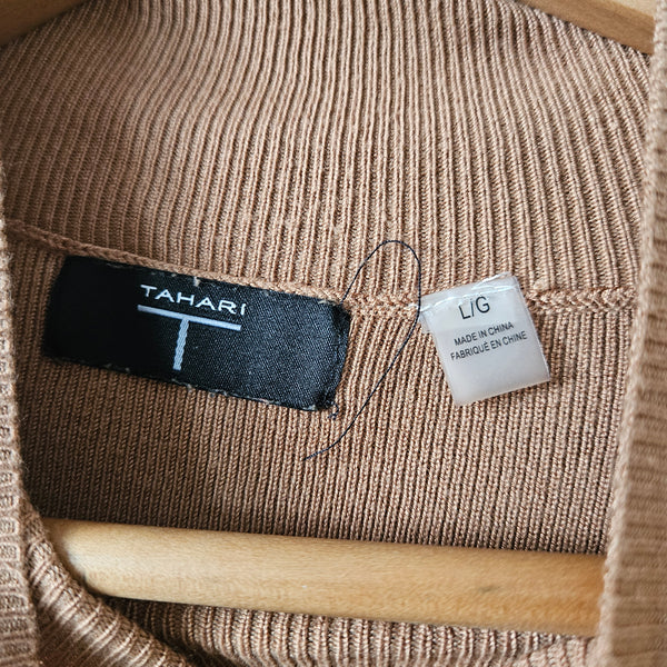 Tahari | Brown Sweater Mock Turtleneck (L)