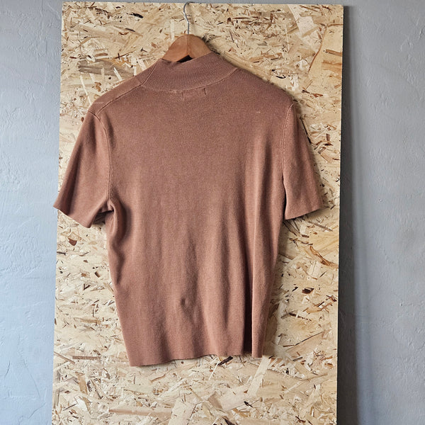 Tahari | Brown Sweater Mock Turtleneck (L)