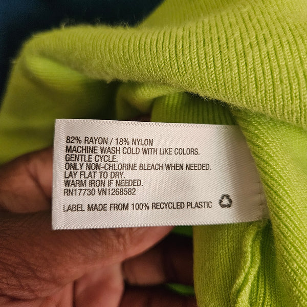 Victor Glemaud x Target | Green and Blue Striped Mock Neck Sweater(S)