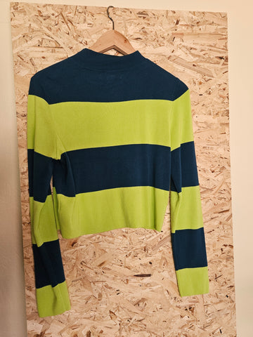 Victor Glemaud x Target | Green and Blue Striped Mock Neck Sweater(S)