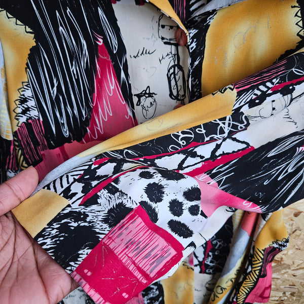 Ornella G | 80's Busy Graphic Button Up Blouse