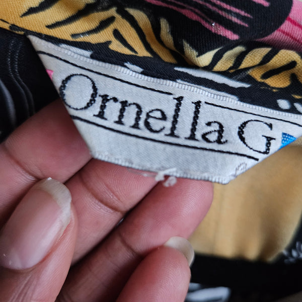 Ornella G | 80's Busy Graphic Button Up Blouse