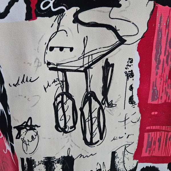Ornella G | 80's Busy Graphic Button Up Blouse