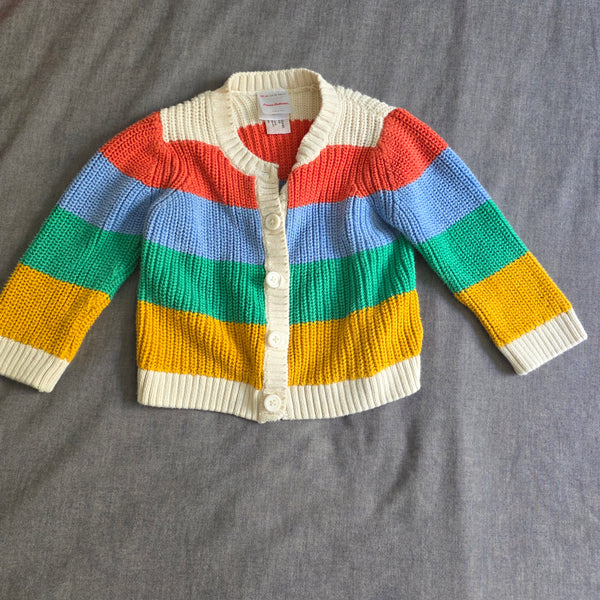 Girl's Rainbow Striped Knit Sweater | Nanna Anderson (18-24 mos)