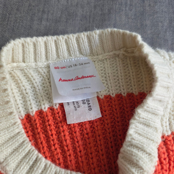 Girl's Rainbow Striped Knit Sweater | Nanna Anderson (18-24 mos)