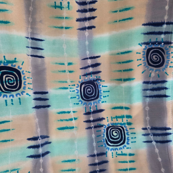 Vintage Notations | Abstract Green/Blue Long Sleeve Button Up