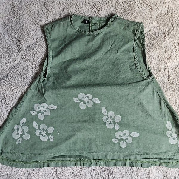 Girl's Green Cotton/Linen Batik Top (4)
