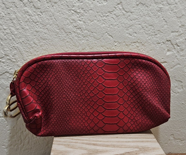 Piquadro for Collistar | Red Leather Snakeskin Coin Purse