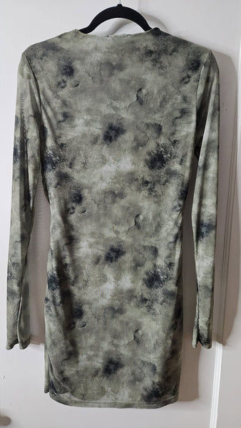 Refuge| Distressed Green Grunge Stretch Dress (L)