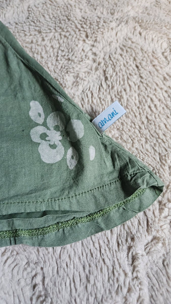 Girl's Green Cotton/Linen Batik Top (4)