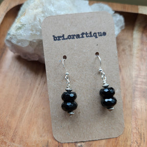 Faceted Onyx Drop Earrings