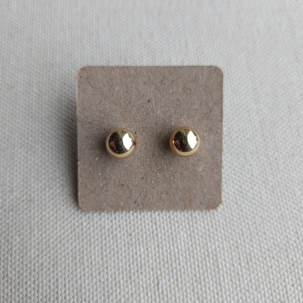 Solid Gold Ball Stud Earrings