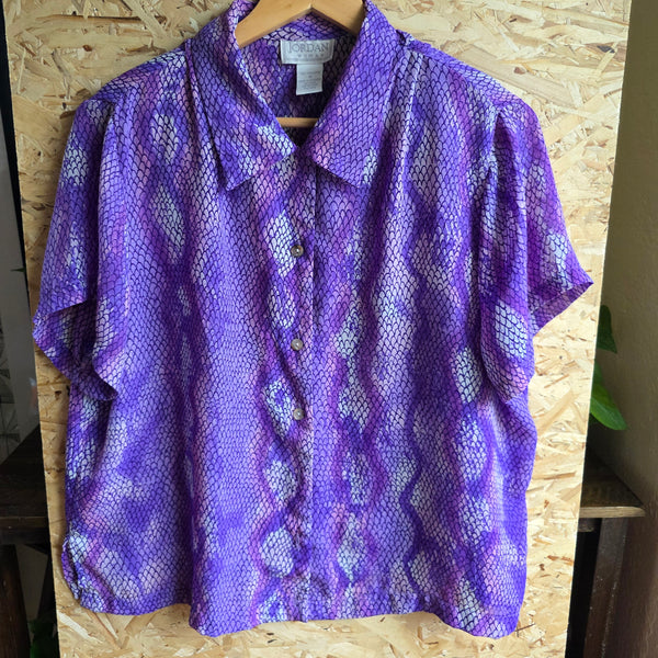 Vintage - Jordan Woman | Purple Snakeskin Button Up Blouse (18W)