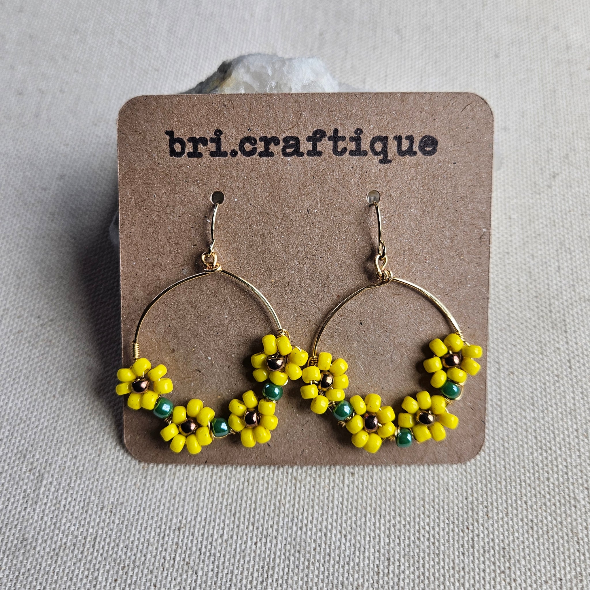 Sunflower Chain Hoops