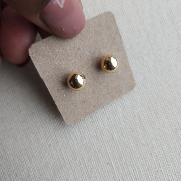 Solid Gold Ball Stud Earrings