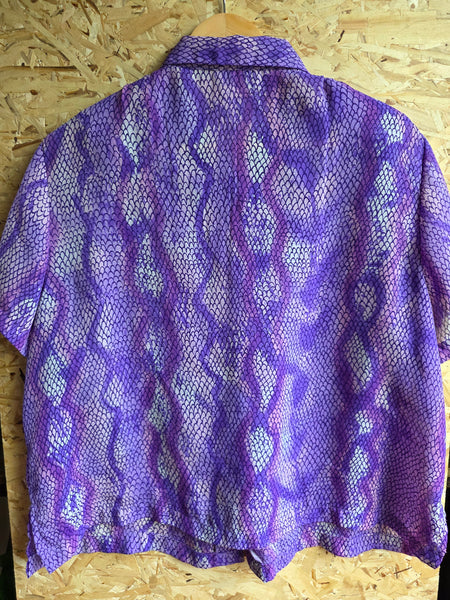 Vintage - Jordan Woman | Purple Snakeskin Button Up Blouse (18W)