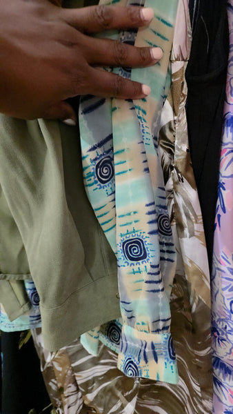 Vintage Notations | Abstract Green/Blue Long Sleeve Button Up