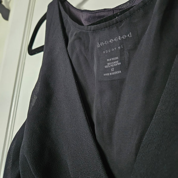 Connected Apparel | Slinky Sheer Black Dress (12)
