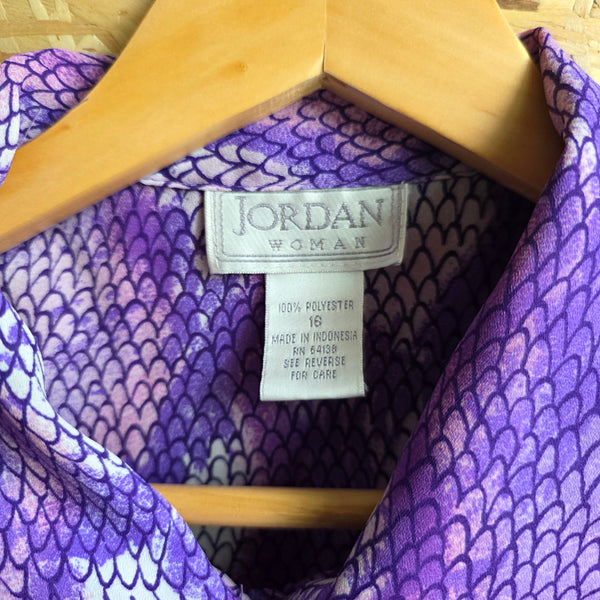 Vintage - Jordan Woman | Purple Snakeskin Button Up Blouse (18W)