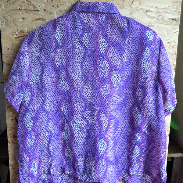 Vintage - Jordan Woman | Purple Snakeskin Button Up Blouse (18W)