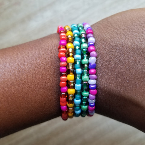 Colors of the Wind Patterned Seed Bead Bracelets