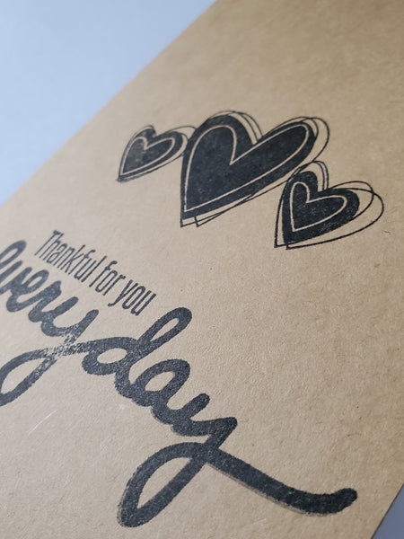 "Thankful for You Everyday" Hearts |  Handmade Card