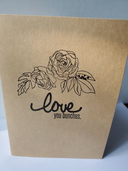 "Love You Bunches" Rose Bundle | Handmade Card