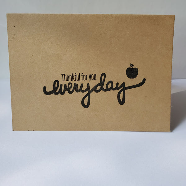 "Thankful for You Everyday" Teacher | Handmade Card