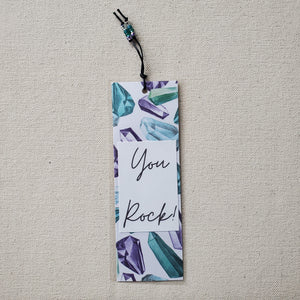 "You Rock" White Gemstone Bookmark