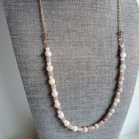 Pink Opal Beaded Necklace
