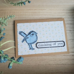 "Thinking of You" Spring Bird Handmade Card (Individual)