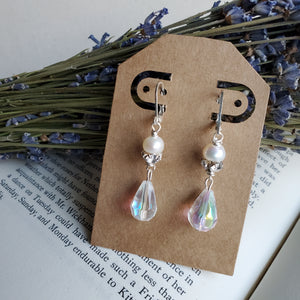 Pearl Crystal Teardrop Earrings