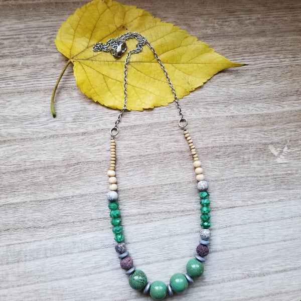 Green Ceramic Lava Diffuser Necklace