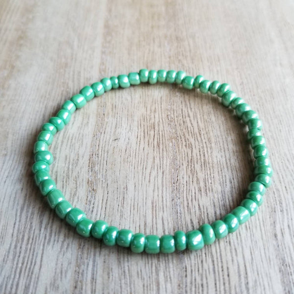 Luxe Mint Green glass seed bead bracelet
