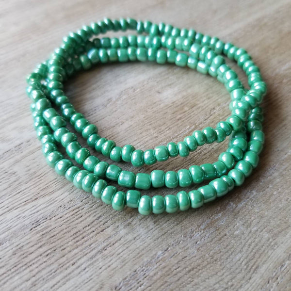 Luxe Mint Green glass seed bead bracelet