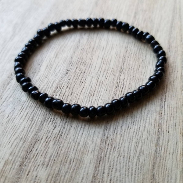Black seed bead bracelet