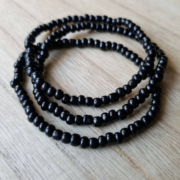 Black seed bead bracelet